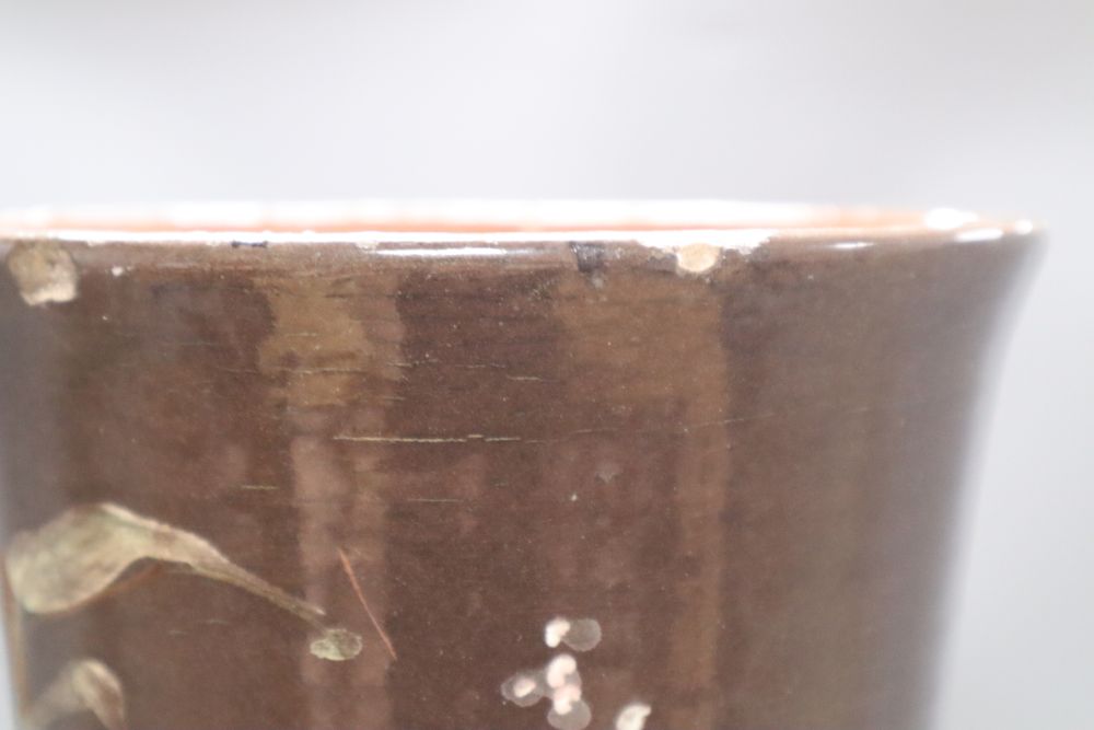 A large late 19th century Art pottery vase, height 63cm